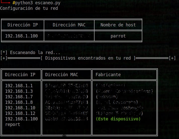 Herramienta de escaneo de red en python